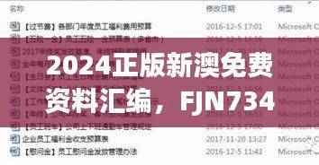 2024正版新澳免费资料汇编,FJN734.86挑战版解析资料
