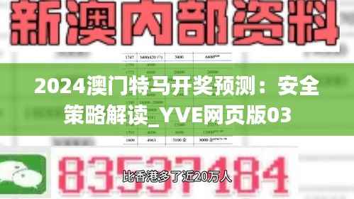 2024澳门特马开奖预测:安全策略解读_YVE网页版03