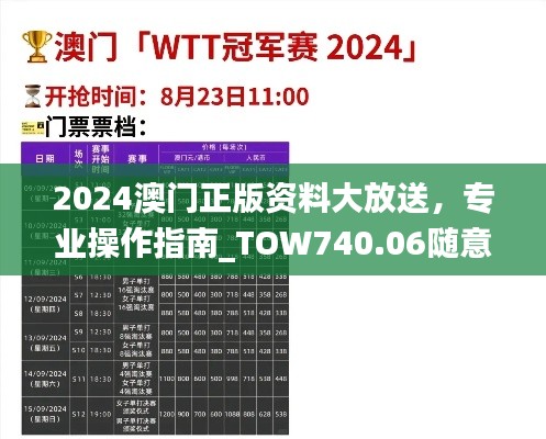 2024澳门正版资料大放送,专业操作指南_TOW740.06随意版