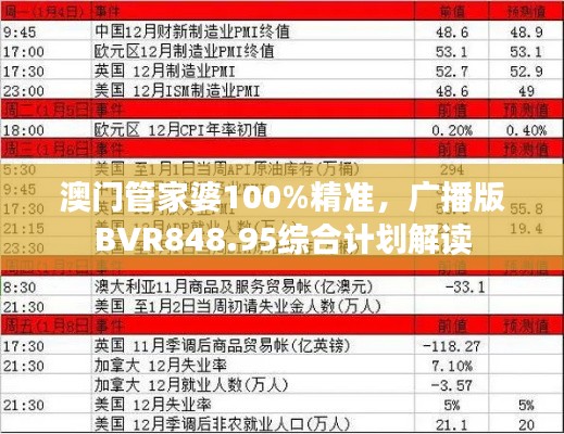 澳门管家婆100%精准,广播版BVR848.95综合计划解读