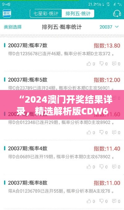 “2024澳门开奖结果详录,精选解析版CDW644.92预测”