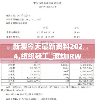 新澳今天最新资料2024,纺织轻工_渡劫IRW490.46
