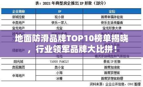 地面防滑品牌TOP10榜单揭晓,行业领军品牌大比拼!
